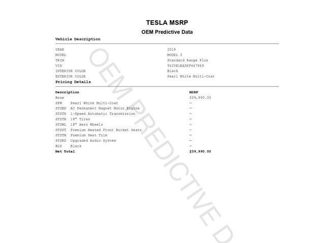 used 2019 Tesla Model 3 car, priced at $17,999