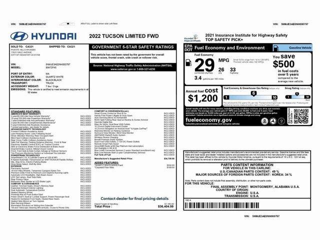 used 2022 Hyundai Tucson car, priced at $20,999