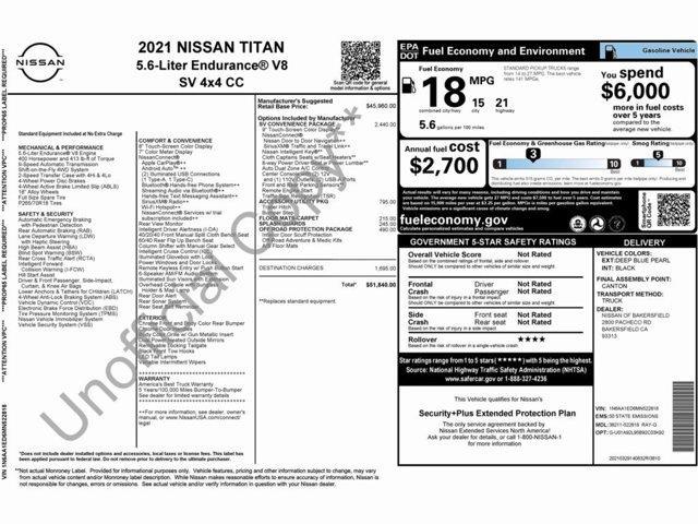 used 2021 Nissan Titan car, priced at $26,999