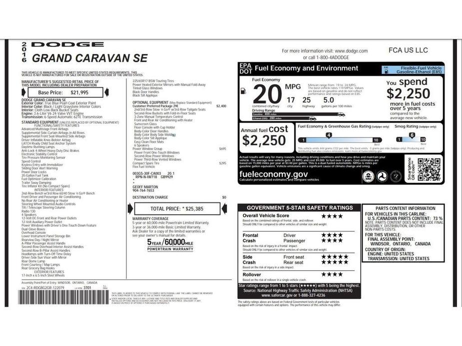 used 2016 Dodge Grand Caravan car, priced at $12,999