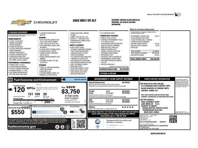 used 2022 Chevrolet Bolt EV car, priced at $16,999