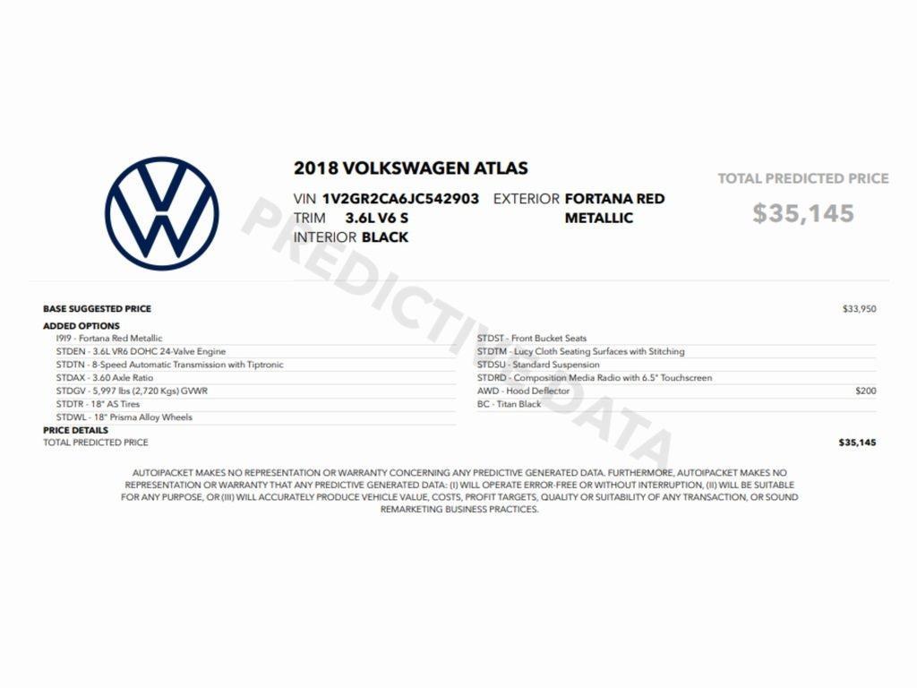 used 2018 Volkswagen Atlas car, priced at $15,499
