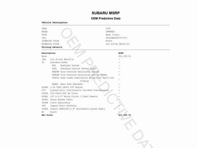 used 2022 Subaru Impreza car, priced at $18,999