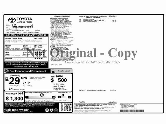 used 2019 Toyota C-HR car, priced at $16,499