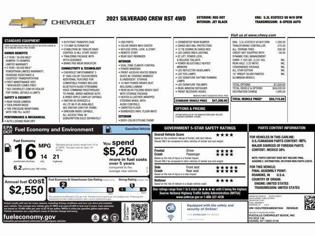 used 2021 Chevrolet Silverado 1500 car, priced at $34,999