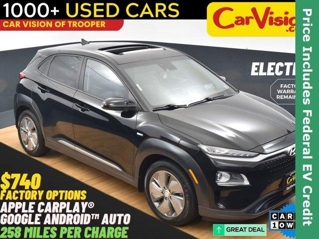 used 2020 Hyundai Kona EV car, priced at $19,499