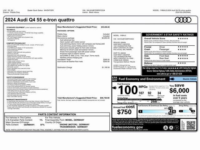 used 2024 Audi Q4 e-tron car, priced at $27,999