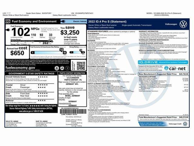 used 2022 Volkswagen ID.4 car, priced at $18,999