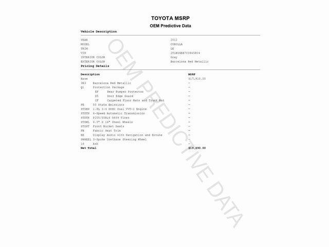 used 2012 Toyota Corolla car, priced at $13,999