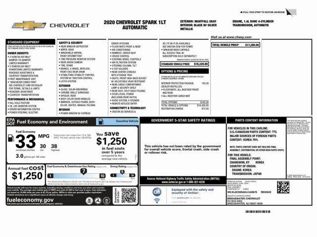 used 2020 Chevrolet Spark car, priced at $13,499