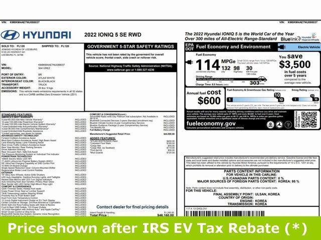 used 2022 Hyundai IONIQ 5 car, priced at $17,999