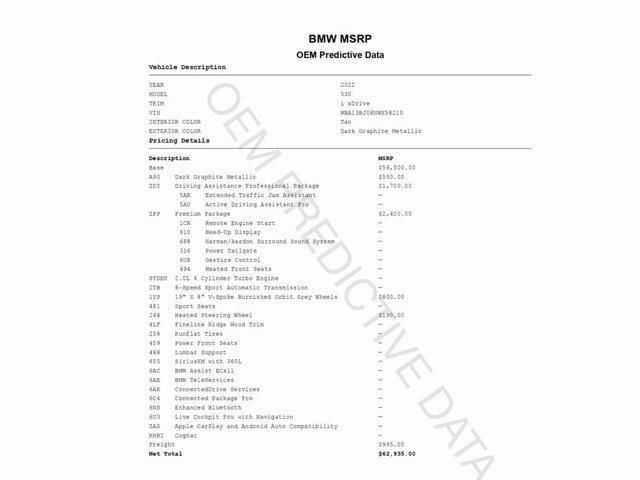 used 2022 BMW 530 car, priced at $28,999
