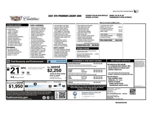 used 2021 Cadillac XT5 car, priced at $26,499