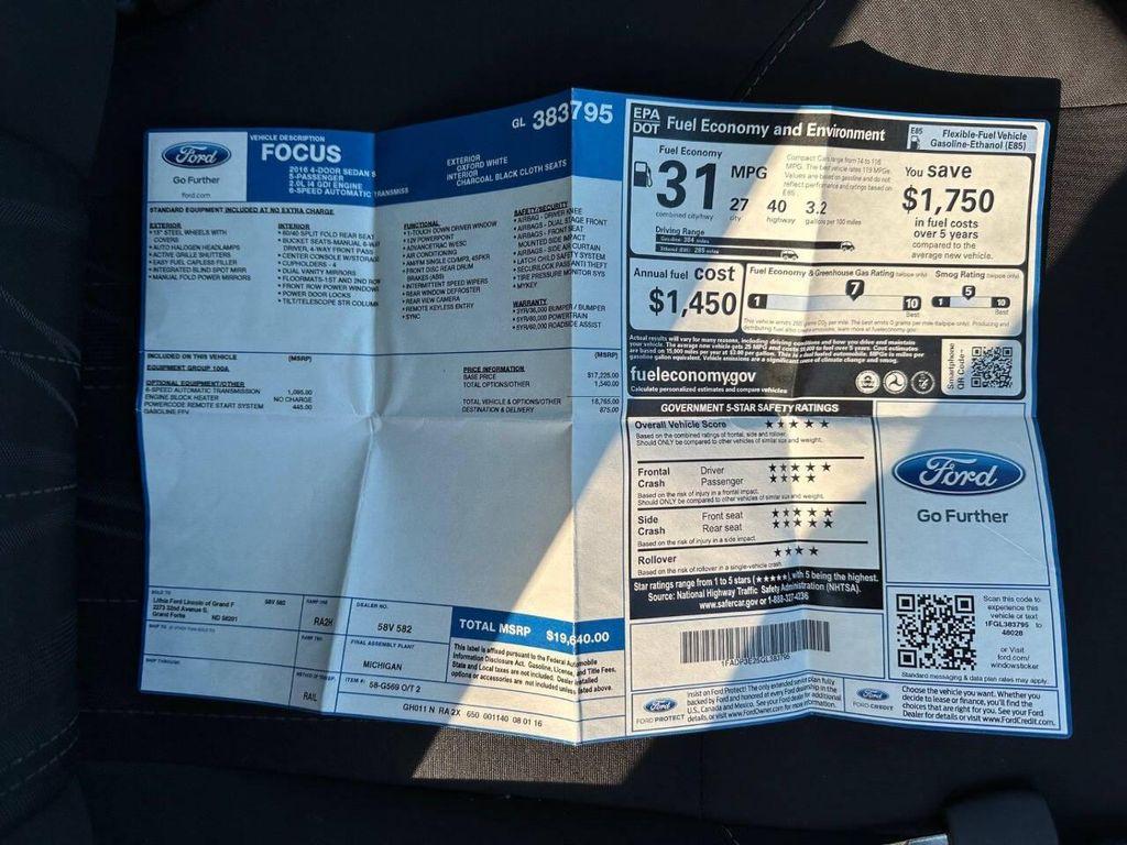 used 2016 Ford Focus car, priced at $8,999