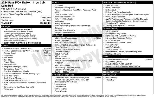 used 2024 Ram 3500 car, priced at $56,988