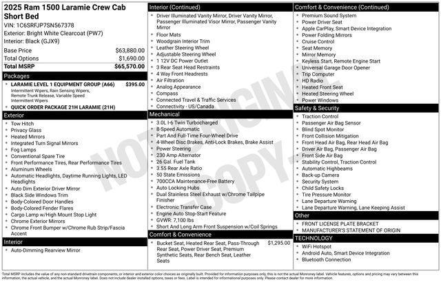 used 2025 Ram 1500 car, priced at $47,988