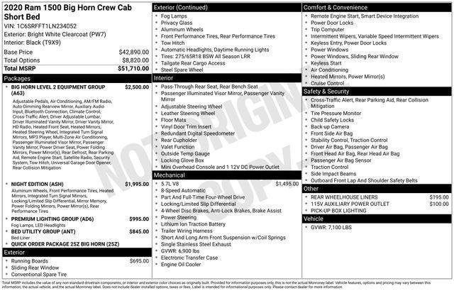 used 2020 Ram 1500 car, priced at $22,991
