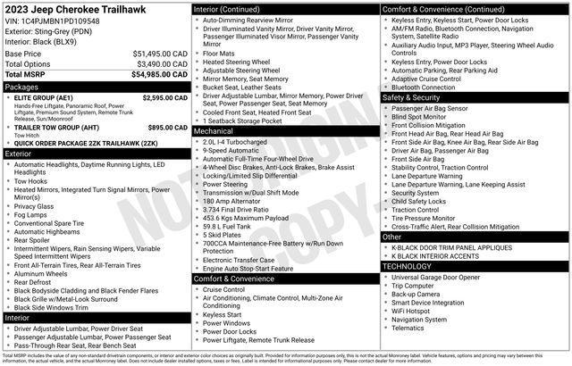 used 2023 Jeep Cherokee car, priced at $29,988