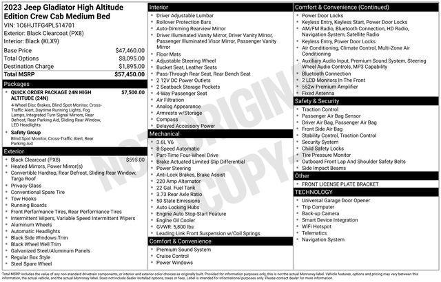 used 2023 Jeep Gladiator car, priced at $33,992