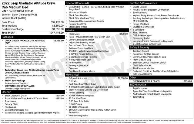 used 2022 Jeep Gladiator car, priced at $30,992