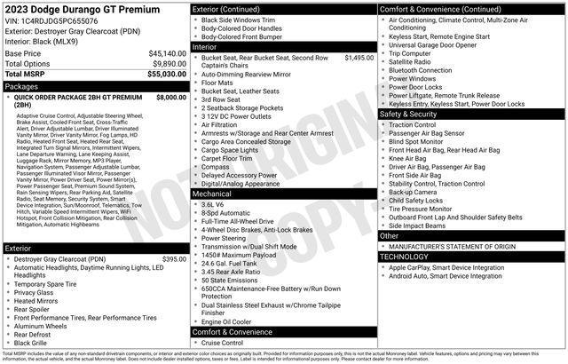 used 2023 Dodge Durango car, priced at $37,988