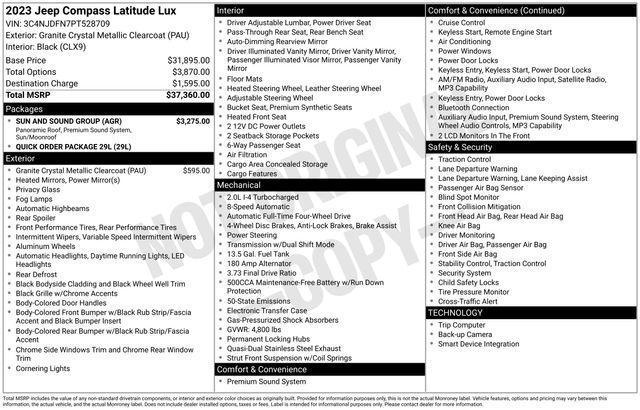 used 2023 Jeep Compass car, priced at $25,488