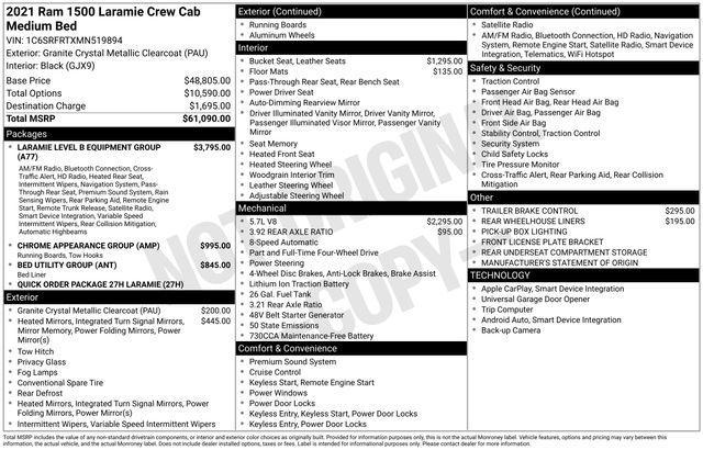 used 2021 Ram 1500 car, priced at $33,991