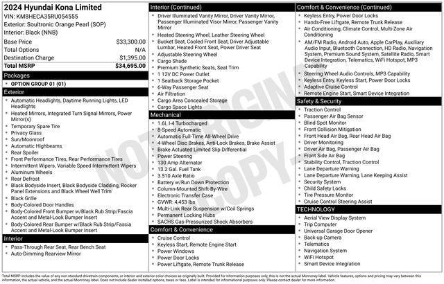 used 2024 Hyundai Kona car, priced at $26,187