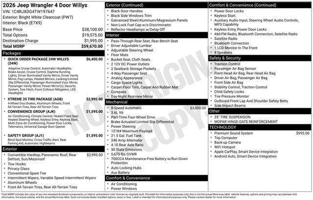 new 2026 Jeep Wrangler car, priced at $56,115