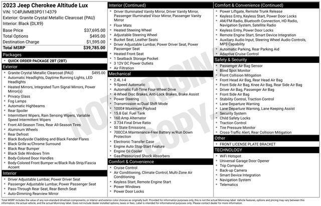 used 2023 Jeep Cherokee car, priced at $24,488