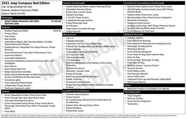 used 2022 Jeep Compass car, priced at $25,991