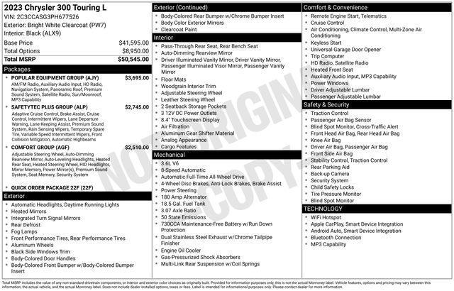 new 2023 Chrysler 300 car, priced at $42,073