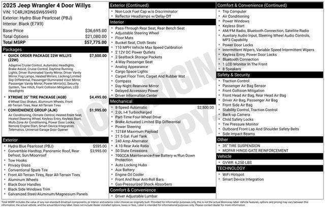 new 2025 Jeep Wrangler car, priced at $56,110