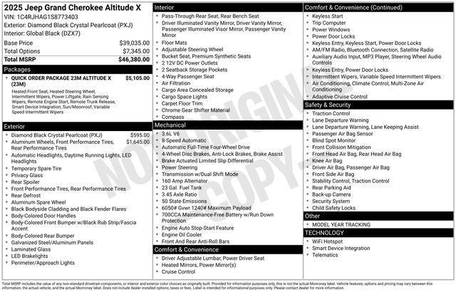new 2025 Jeep Grand Cherokee car, priced at $46,064