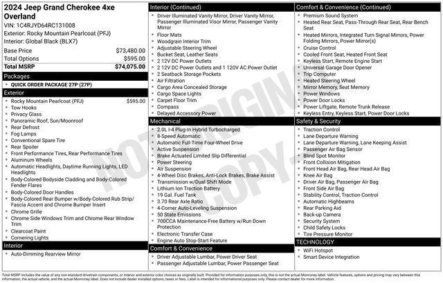 new 2024 Jeep Grand Cherokee 4xe car, priced at $73,623