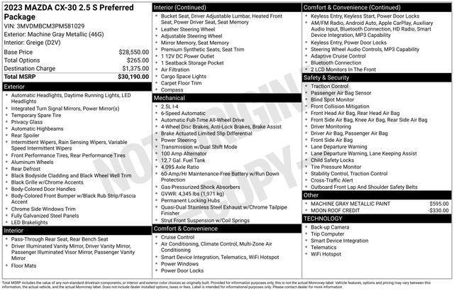 used 2023 Mazda CX-30 car, priced at $22,892