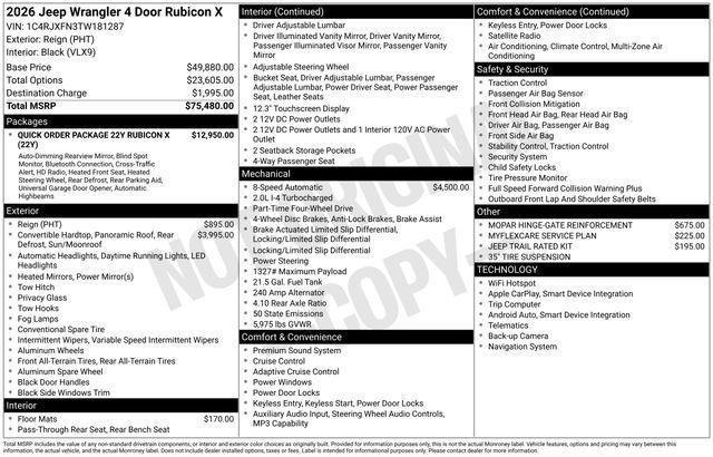 new 2026 Jeep Wrangler car, priced at $67,597