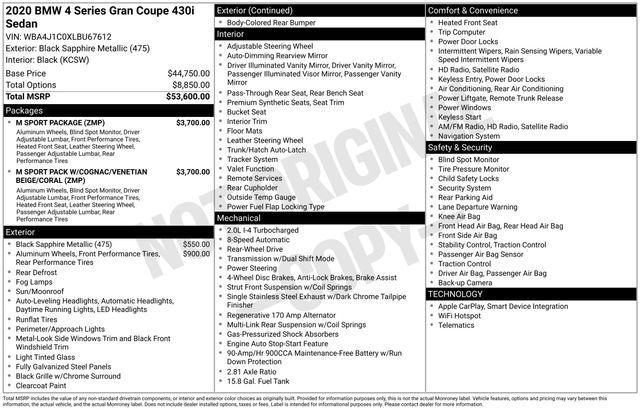 used 2020 BMW 430 Gran Coupe car, priced at $21,988