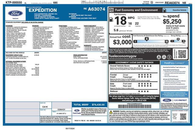 new 2024 Ford Expedition car, priced at $79,430