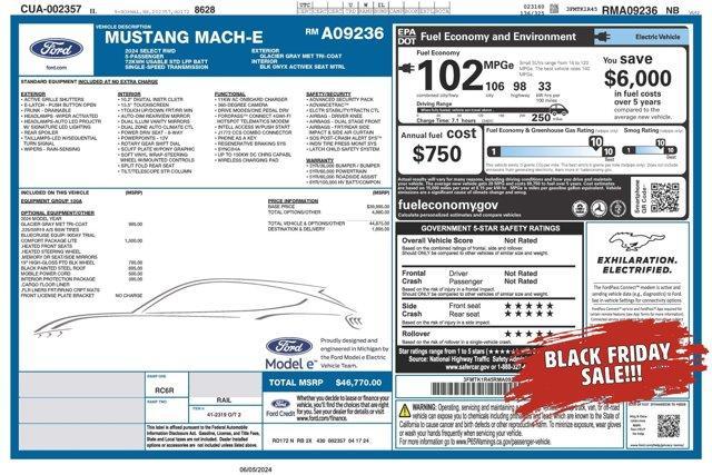 new 2024 Ford Mustang Mach-E car, priced at $42,270