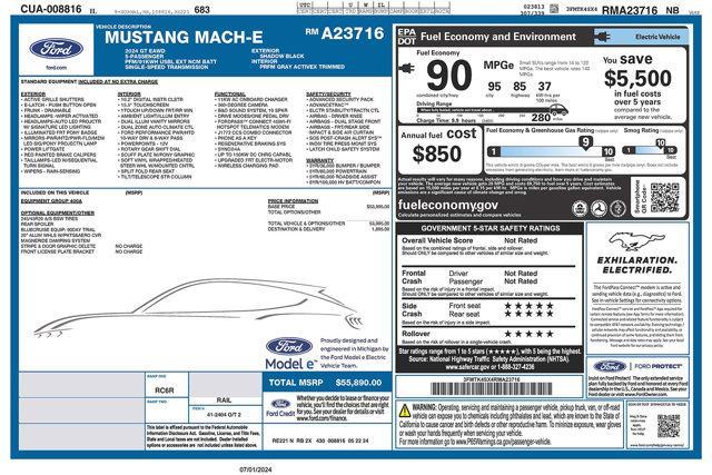 new 2024 Ford Mustang Mach-E car, priced at $48,890