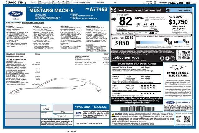 new 2023 Ford Mustang Mach-E car, priced at $54,397