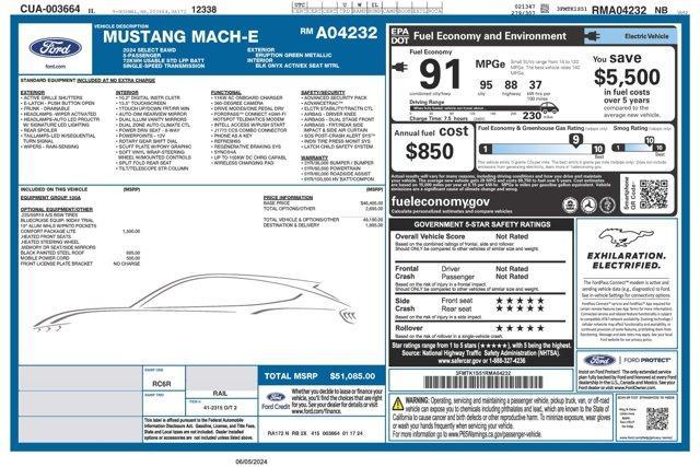 new 2024 Ford Mustang Mach-E car, priced at $50,574