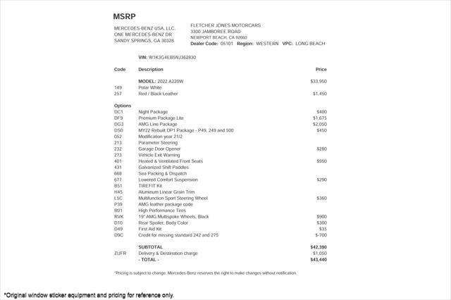 used 2022 Mercedes-Benz A-Class car, priced at $30,894