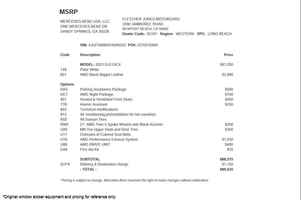used 2023 Mercedes-Benz AMG GLE 53 car, priced at $69,894
