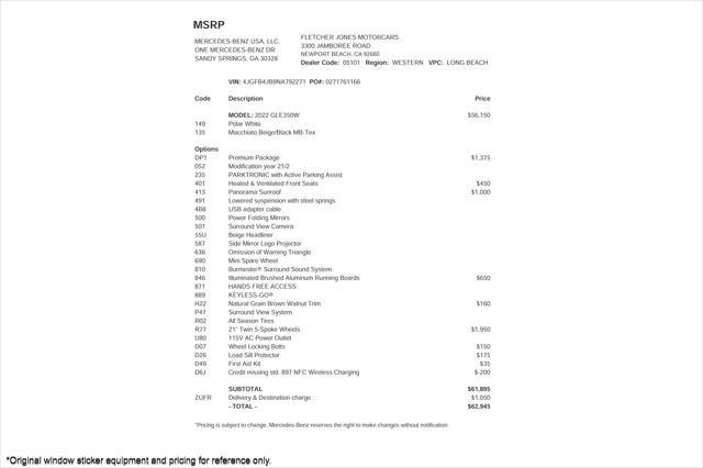 used 2022 Mercedes-Benz GLE 350 car, priced at $42,894