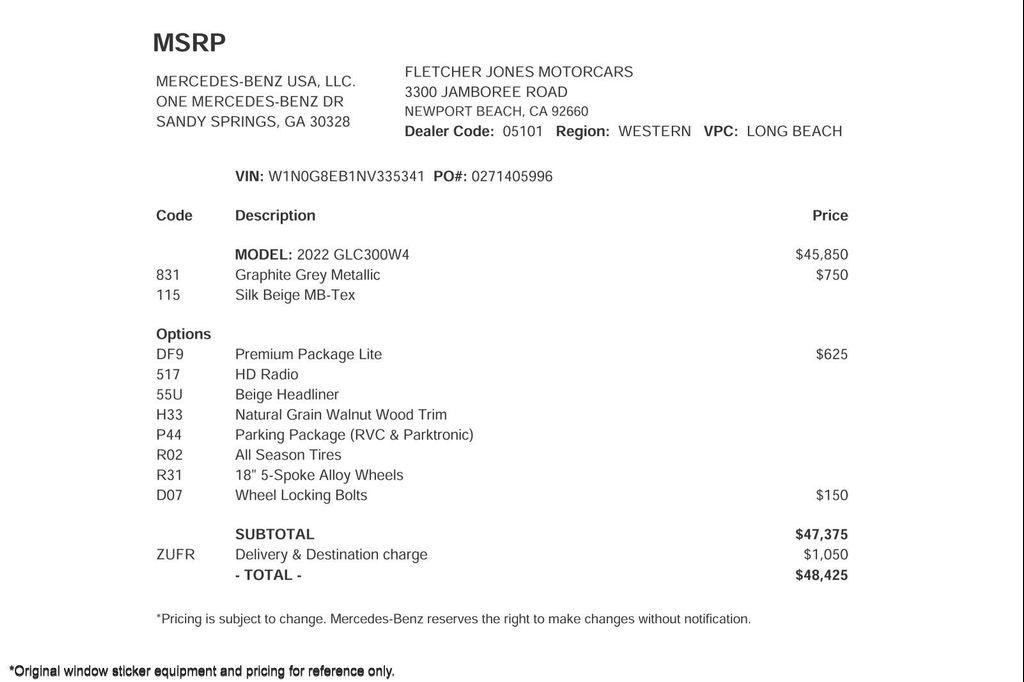 used 2022 Mercedes-Benz GLC 300 car, priced at $27,893