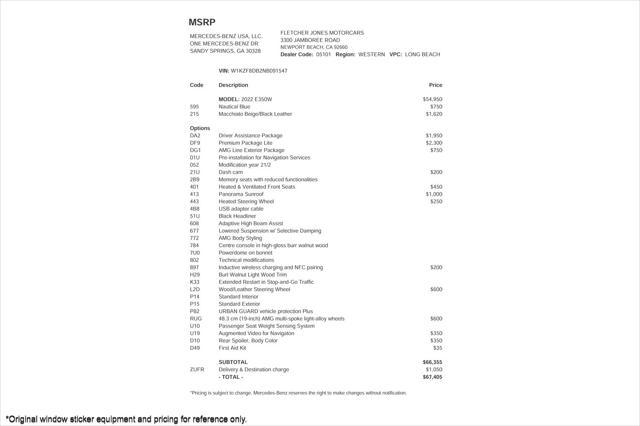 used 2022 Mercedes-Benz E-Class car, priced at $41,894