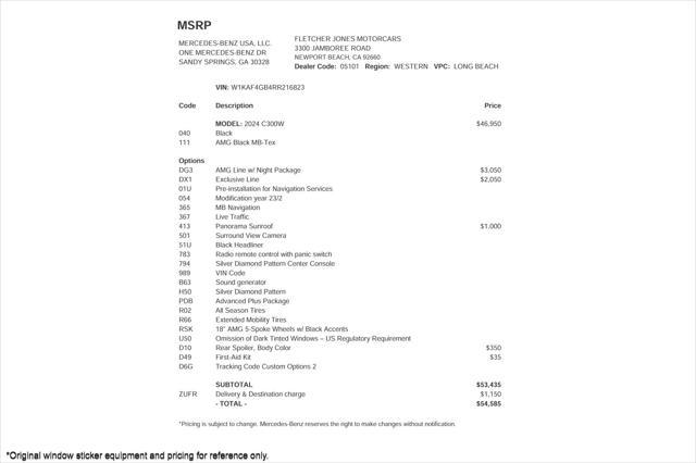 used 2024 Mercedes-Benz C-Class car, priced at $44,894