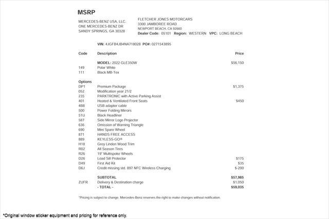 used 2022 Mercedes-Benz GLE 350 car, priced at $44,393